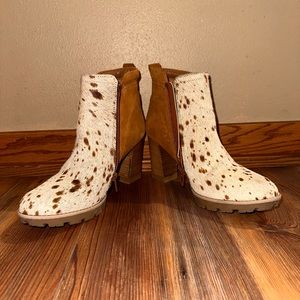Buckle cowhide booties size 8.5